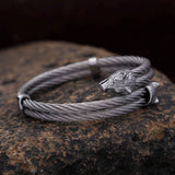 Double Wolf Head Bracelet