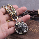 Dragon Holding Fenrir Head Necklace