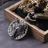 Dragon Holding Fenrir Head Necklace