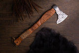 Engraved Raven Axe