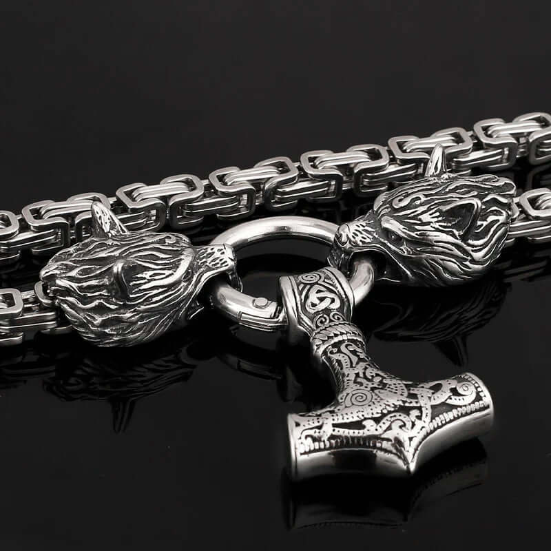 Fenrir Norse Mjolnir Necklace