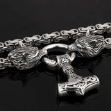 Fenrir Norse Mjolnir Necklace