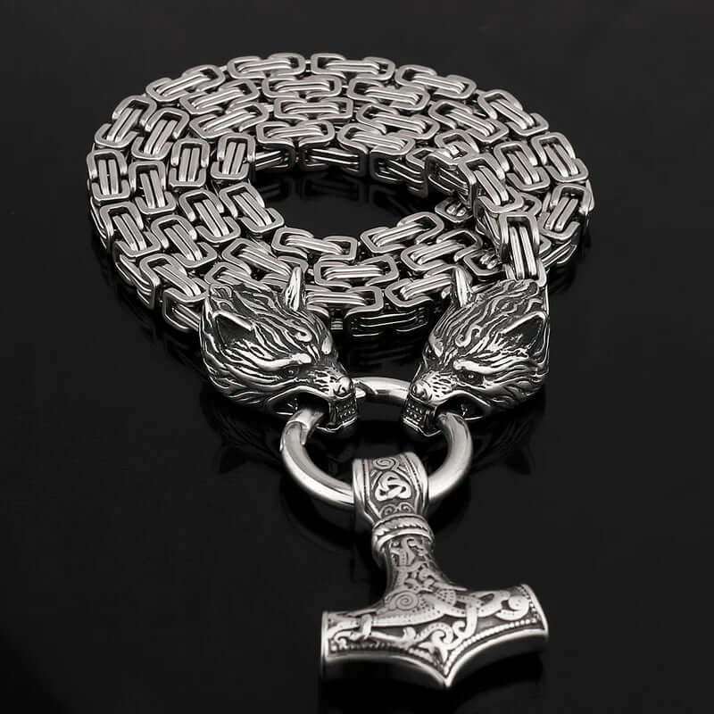 Fenrir Norse Mjolnir Necklace