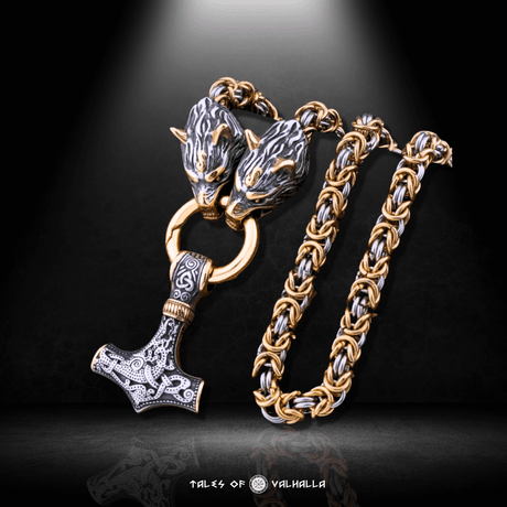 Fenrir Norse Mjolnir Necklace-Tales of Valhalla