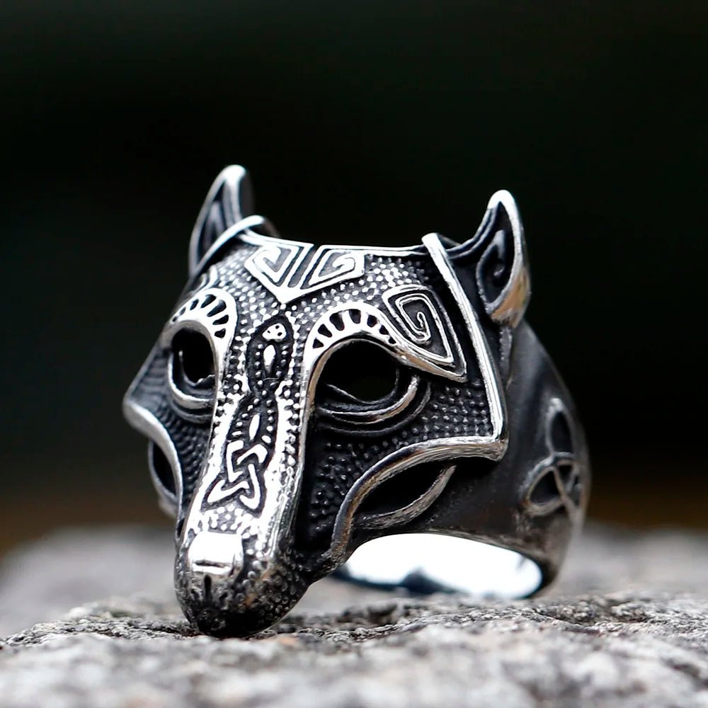 Fenrir Wolf Head Ring