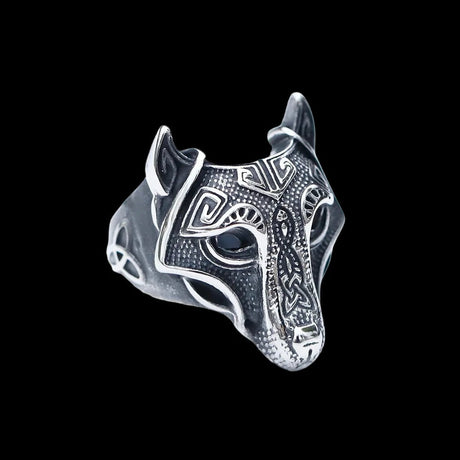 Fenrir Wolf Head Ring-Tales of Valhalla