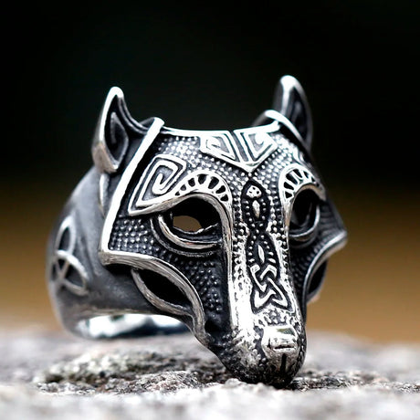 Fenrir Wolf Head Ring-Tales of Valhalla