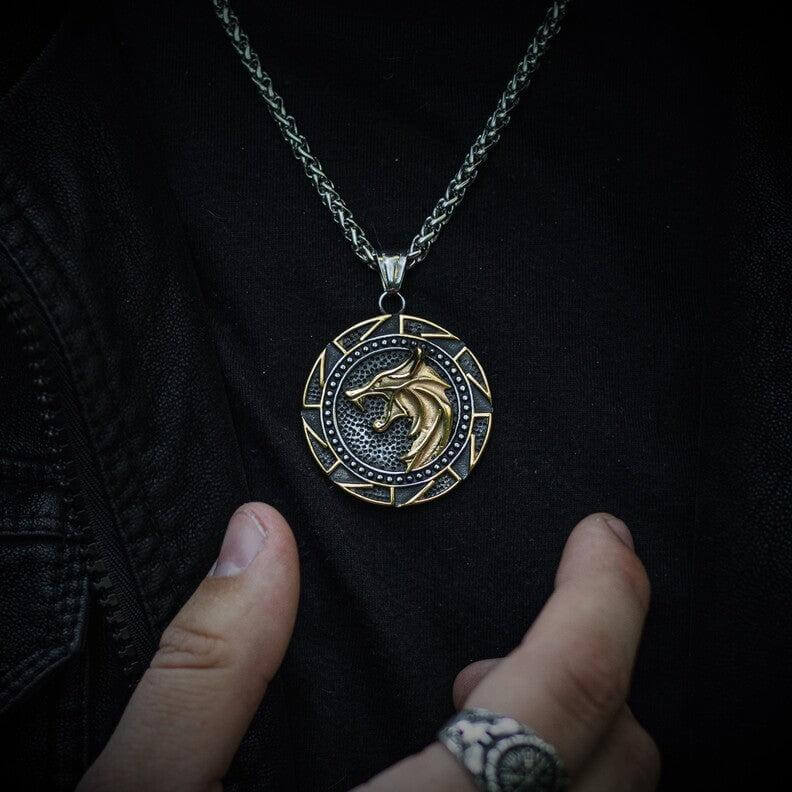 Fenrir's Golden Howl Necklace