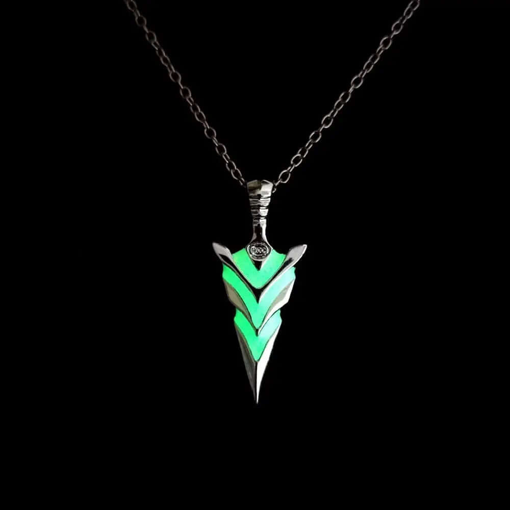 Glow-In-The-Dark Arrow Pendant Necklace