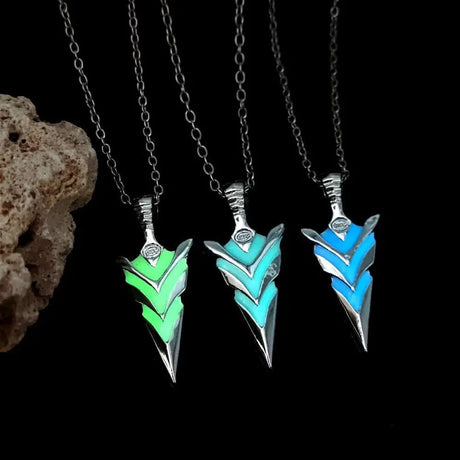 Glow-In-The-Dark Arrow Pendant Necklace