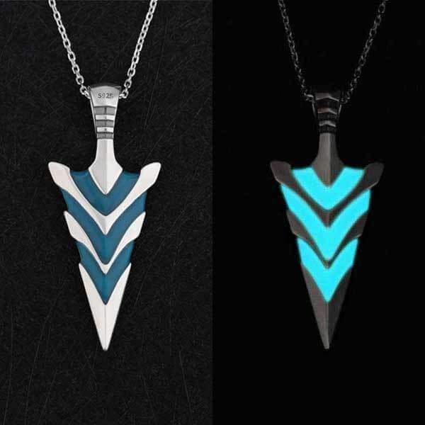 Glow-In-The-Dark Arrow Pendant Necklace