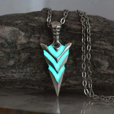 Glow-In-The-Dark Arrow Pendant Necklace-Tales of Valhalla