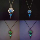 Glow-in-the-Dark Raven Skull Necklace