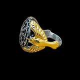 Golden Huginn & Muninn with Helm of Awe Ring