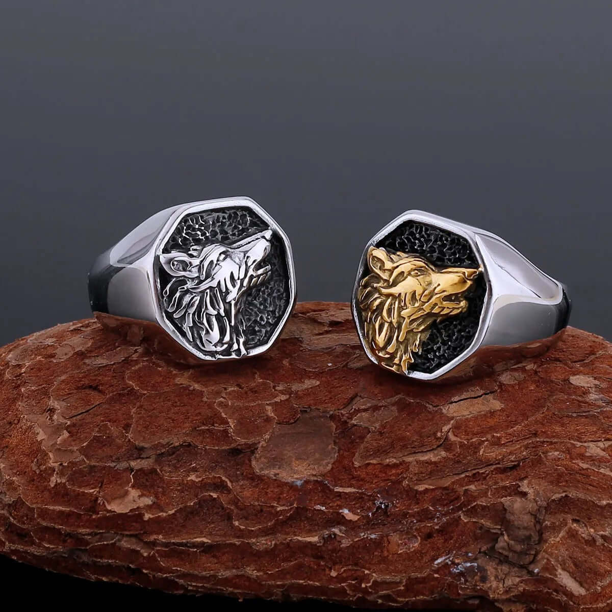 Golden Norse Wolf Ring