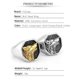 Golden Norse Wolf Ring