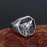 Golden Norse Wolf Ring