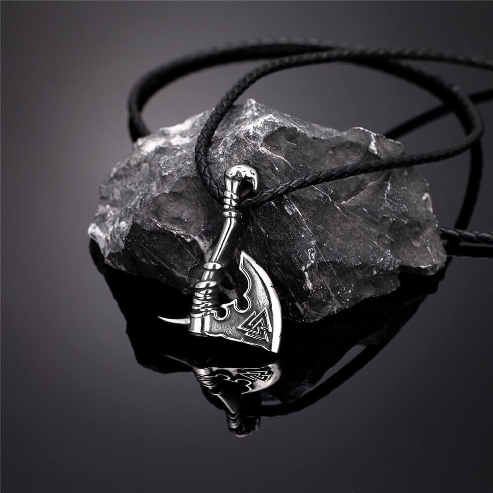 Golden Valknut Axe Necklace