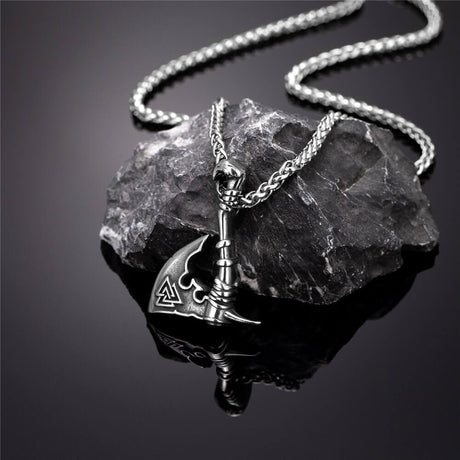 Golden Valknut Axe Necklace-Tales of Valhalla