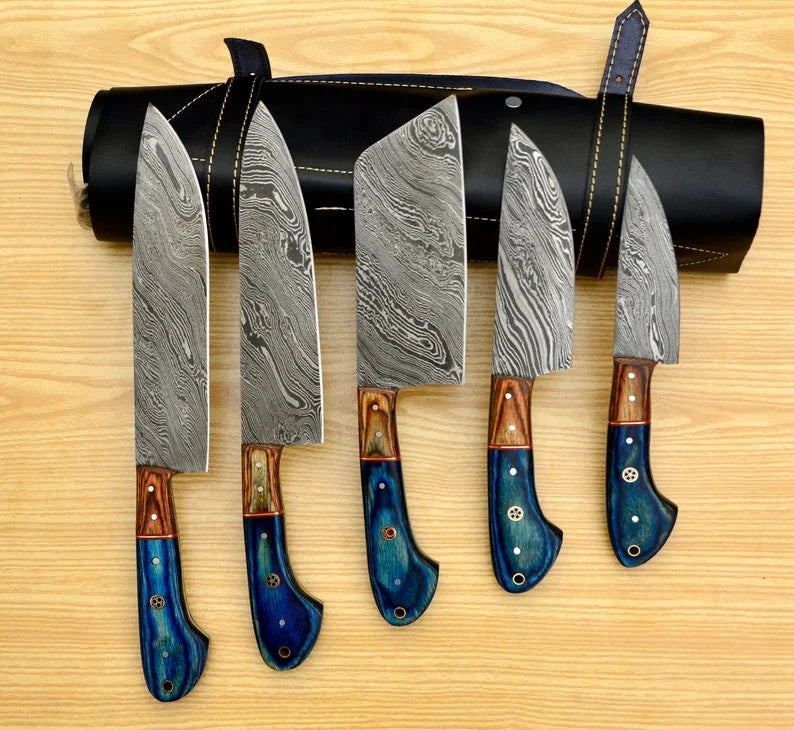 Handforged 67 Layers Damascus 5pcs Chef Knife Set