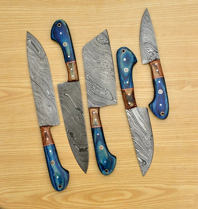 Handforged 67 Layers Damascus 5pcs Chef Knife Set