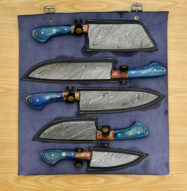 Handforged 67 Layers Damascus 5pcs Chef Knife Set