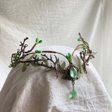 Handmade Woodland Green Stone Crown