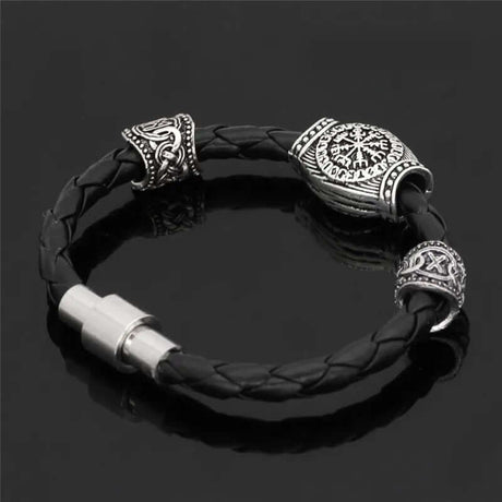 Helm of Awe Viking Leather Bracelet