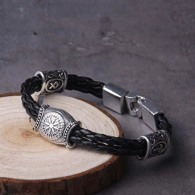 Helm of Awe Viking Leather Bracelet