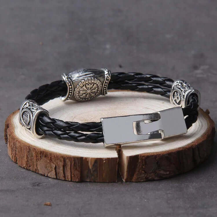 Helm of Awe Viking Leather Bracelet