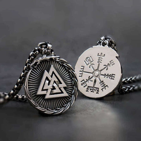 Jörmungandr Circling The Valknut Necklace