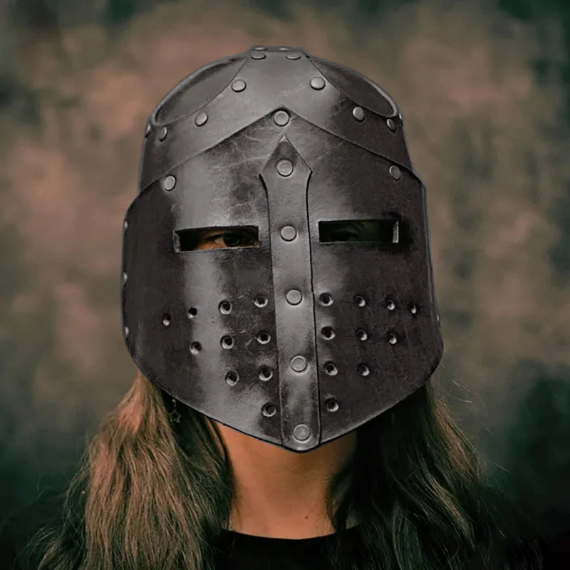 Knight Leather Mask Helmet