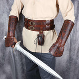 Leather Arm Gauntlets Wolf Belt Kit