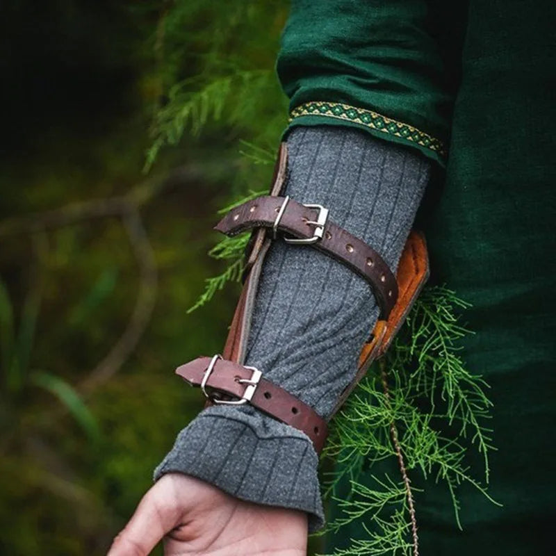 Leather Buckle Arm Cuff Bracer