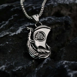 Longship Valknut Necklace