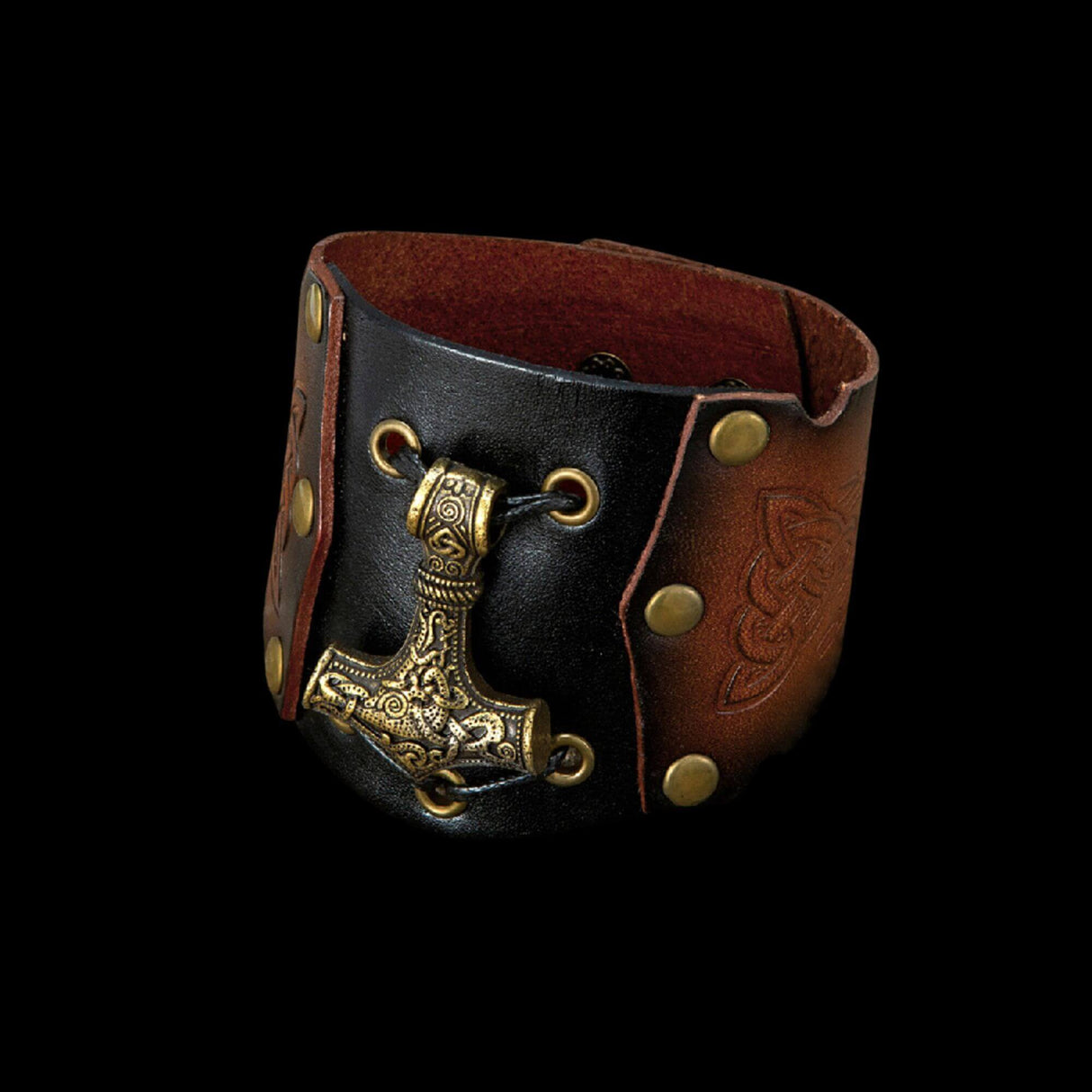 Mjölnir Leather Wristband-Tales of Valhalla