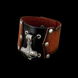 Mjölnir Leather Wristband-Tales of Valhalla