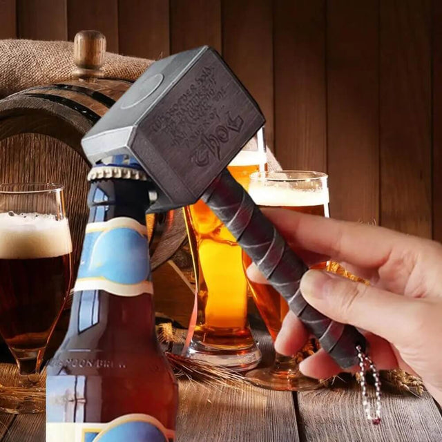 Mjolnir Thor Hammer Bottle Opener Keychain