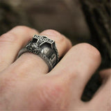 Mjölnir and Runes Bold Ring