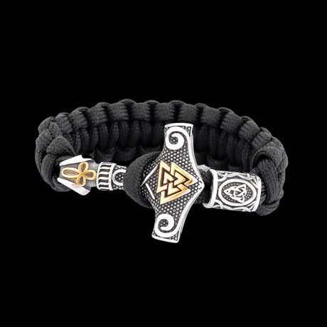 Mjölnir and Valknut Paracord Bracelet-Tales of Valhalla