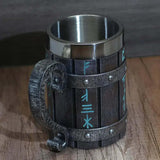 Nordic Rune Barrel Tankard Mug