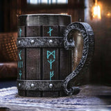 Nordic Rune Barrel Tankard Mug