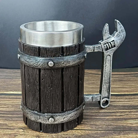 Nordic Rune Barrel Tankard Mug