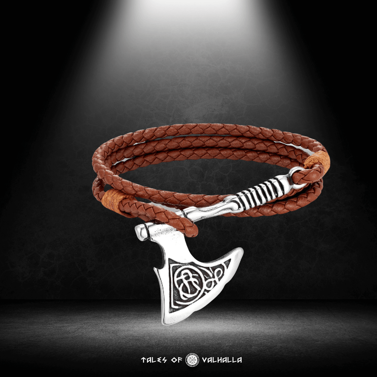 Norse Axe Leather Bracelet