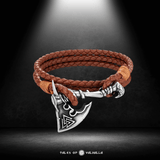 Norse Axe Leather Bracelet