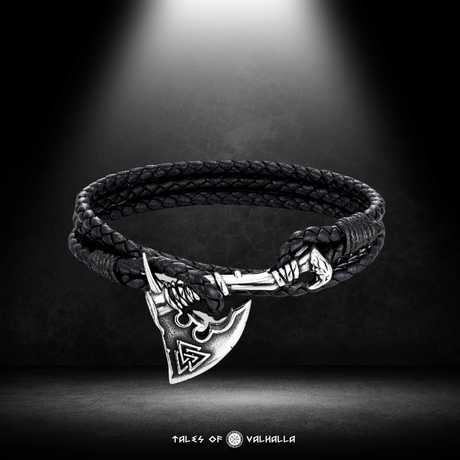 Norse Axe Leather Bracelet