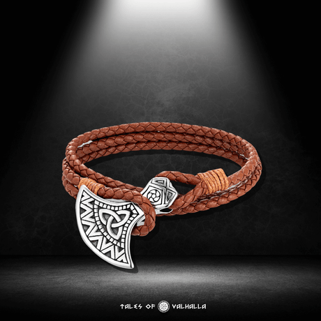 Norse Axe Leather Bracelet-Tales of Valhalla