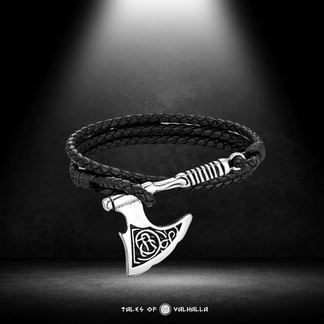 Norse Axe Leather Bracelet-Tales of Valhalla