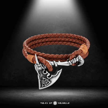 Norse Axe Leather Bracelet-Tales of Valhalla