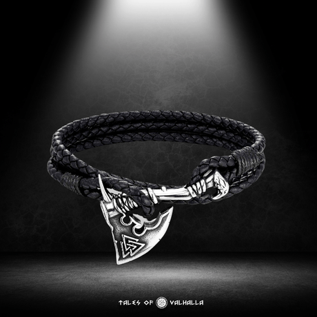 Norse Axe Leather Bracelet-Tales of Valhalla